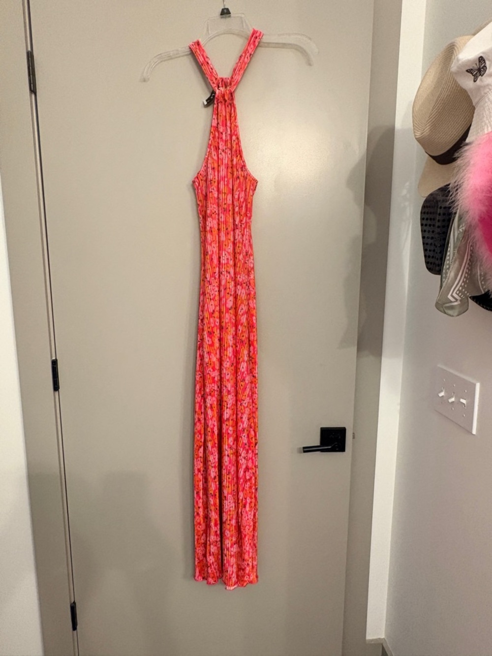 Petal & Pup Pink and Orange Floral Halter Dress